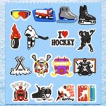 Ice Hockey Charms for Clog Shoes Decoration Lacrosse Sports Shoe Charm for Boys Kids Teens Man Gifts