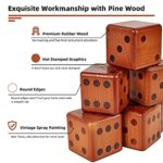 SpeedArmis Giant Wooden Yard Dice Set – Large Pine Wooden Dice Lawn Game Set with Scoreboard Outdoor Beach Backyard Game Set for Kids Adults Family (Including Carry Bag)