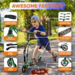 Hurtle Lightweight and Foldable Kick Scooter – Adjustable Scooter for Teens and Adult, Alloy Deck with High Impact Wheels (Camouflage)