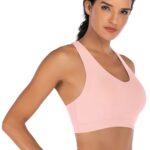RUNNING GIRL Sports Bra for Women, Criss-Cross Back Padded Strappy Sports Bras Medium Support Yoga Bra with Removable Cups