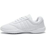 HIKLDK White Cheer Shoes Girls Youth Cheerleading Shoes Dance Shoes White Tennis Shoes Fashion Sports Shoes Training Athletic Comfortable Shoes Kids Cheer Sneakers