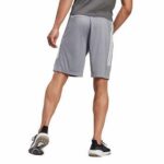 adidas Men’s 3 Stripes Short with Side Zipper Pockets (Gray, XL)