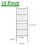 OUSHENG Decorative Garden Fence Fencing 10 Pack, 37.5in (H) x 10ft (L) Rustproof Metal Wire Panel Border Animal Barrier for Dog, Flower Edging for Yard Landscape Patio Outdoor Decor, Arc
