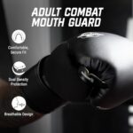 Hayabusa Combat Sports Mouth Guard Youth, Kids and Adult Sizes Comes with Case – Black/Gold, Adult