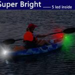 Amzonly LED Navigation Lights Kit for Boat Kayak, Stern Lights Battery operated, 4Pack Rechargeable LED Lights for Night Kayaking, Bike Tail Light, 4 Light Mode Options, 2pcs Safety Whistle included