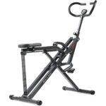 Sunny Health & Fitness Row-N-Ride Plus, Heavy Duty Assisted Squat Machine with 300 LB Max Weight Capacity, Adjustable Resistance and Thick Padded Seat – NO. 077PLUS