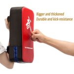 Overmont Taekwondo Kick Pads PU Leather Punch Mitts for Boxing, Karate, Muay Thai, MMA, Kickboxing, and Martial Arts Training 1PC