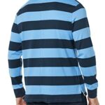Amazon Essentials Men’s Organic Cotton Long Sleeve Rugby Top (Previously Amazon Aware), Navy Stripe, 3X-Large