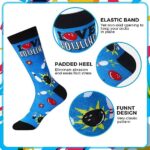Xaatren 6 Pairs Funny Bowling Soccer Volleyball Baseball Golf Socks Unisex Novelty Ball Socks Christmas Gifts(Bowling)
