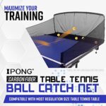 iPong Carbon Fiber Table Tennis Ball Catch Net – Practice Net Attaches to Ping Pong Table for Ball Collection During Table Tennis Robot, Serve or Multi-Ball Training