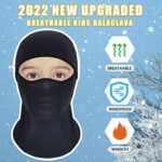 Breathable Kids Balaclava Ski Mask (2 Pack), Fleece Winter Face Mask for Cold Weather Boys Girls – Children Snow & Windproof Hat (Black + Grey)