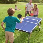 Foldable Table Tennis Table Portable Ping Pong Table with Net & 2 Paddles & 3 Balls,Portable Ping Pong Family Game Tables for Outdoor Indoor,54 x 30 x 27 inch