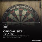 Accudart Match Pro Dartboard Cabinet Set – Official Size – Self Healing Sisal – Modern Style Woodgrain – Two Built-in Dartholders – LED Lighting – Includes Scoreboard, Chalk, Eraser, and Six Darts