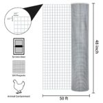 Hardware Cloth Chicken Wire Mesh Galvanized 48inx50ft 19 Gauge Heavy Duty Galvanized Wire Fence for Chicken Poultry Coop, Animal, Fencing?Garden Protection