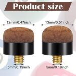 Deekin 30 Pieces 12 mm/13 mm Billiard Pool Cue Stick Tips Screw on Tips or Nylon Ferrules Replacement Billard Screw in Cue Tips Pool Sticks Accessories(Brown)