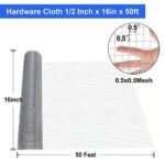 Land Guard 19 Gauge Hardware Cloth, 1/2 inch Chicken Wire Fence, Galvanized Welded Cage Wire Mesh Roll Supports Poultry Netting Cage Fence…