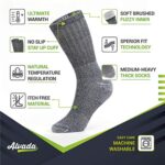 Alvada Merino Wool Hiking Socks Thermal Warm Crew Winter Boot Sock For Men Women 3 Pairs XSS