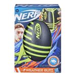 NERF Weather Blitz Foam Football for All-Weather Play – Easy-to-Hold Grips – Great for Indoor and Outdoor Games – Green