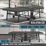 JOOLA Falcon Indoor Table Tennis Table – Steel Construction, Contemporary Design – High-End Regulation Size Ping Pong Table – Ping Pong Racket & Ball Holders – Tournament Level Permanent Ping Pong Net