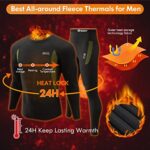 romision Long Johns for Men Thermal Underwear Set Winter Hunting Gear Sport Bottom Top Base Layer for Cold Weather A-black