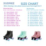 XUDREZ Roller Skate Shoes for Women Men PU Leather High-top Double-Row Roller Skates for Beginner, Professional Indoor Outdoor Roller Skates with Shoes Bag (Flash Wheel,38)