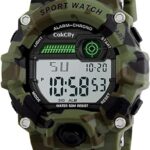 Boys Camouflage LED Sport Watch,Waterproof Digital Electronic Casual Military Wrist Kids Sports Watch with Silicone Band Luminous Alarm Stopwatch Watches