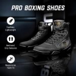 Hayabusa Pro Boxing Shoes for Men & Women – Black, 11 Men/12.5 Women