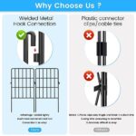 Decorative Garden Fence 24 Pack, 26Ft (L) X 24In (H) Black Square Rustproof Metal Fence, Animal Barrier Fence for Small Dog, Outdoor Flower Bed Landscape Decor for Yard Getlay