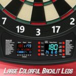 Electronic Dart Board, Soft Tip Dartboard Set 40 Games, 427 Variants Digital Electric Dart Boards with Colorful LED, 6 Darts, 100 Tips, Power Adapter