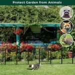 FXW Decorative Garden Metal Fence Temporary Animal Barrier for Yard, 7 Panels+1 Gate, 18′(L)×40″(H), Black