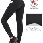 BALEAF Women’s Fleece Lined Leggings Water Resistant Winter Clothes Running Tights Cold Weather Hiking Pants Zip Pockets Black M
