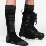 KEECOW Mens Ski Socks Warm Thermal Socks 12-15 Merino Wool for Snowboarding Hunting 2 Pairs, Black
