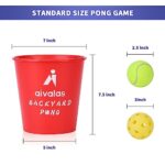 Aivalas Yard Pong Outdoor Games Set, Giant Yard Pong Game for Adults and Family with 12 Buckets, 4 Balls and a Carrying Bag, Giant Pong for Beach, Camping, Lawn and Backyard