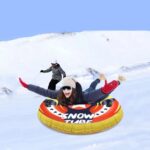 CREPRO 48” Inflatable Snow Tube, Heavy-Duty Snow Tube for Sledding, 2 Grab Handles Winter Snow Sports, Sledding and Snow Tubing