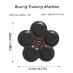Music Boxing Training Machine, Smart Music Wall Mounted Punching Sports Equipment with Professional Boxing Gloves, 9 Gear Speed Mode, Hand/Eye/Speed Reaction for Stress Relief (Black)