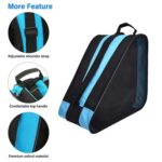FOUUA Roller Skate Bag – Unisex Ice Skate Bag with Adjustable Shoulder Strap – Breathable Oxford Cloth Skating Shoes Storage Bag Without Unpleasant Smell Roller Skate Accessories (Blue)