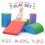 Climb and Crawl Activity Play Set – Climbing Foam Shape Toy for Toddlers 5 Piece Soft Zone Climbing Blocks, Safe Indoor Crawling Gym Equipment for Toddler, Infant, Baby Waterproof and Easy to Clean