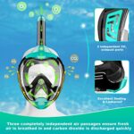 Zeeporte Dive Full Face Snorkel Mask, Snorkeling Gear for Adults Kids with Latest Dry Top Breathing System and Detachable Camera Mount, Foldable Mask with 180 Degree Panoramic View, Anti Leak&Fog