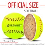 KRTOYUST® Softball Ball,Official Size Softballs,12″ Fastpitch Softball,Great for Softball Practice Training – Official Size and Weight Softball (6 Softballs)