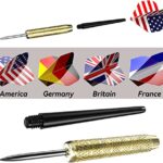 Ohuhu Steel Tip Darts, Professional Metal Darts with National Flag Flights (4 Styles) – Dart Metal Tip Set, 12 Pcs Metal Dart, Darts for Dartboard with 3 Free PVC Dart Rods (12)
