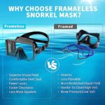 Snorkeling Gear for Adults, Bairuifu Snorkel Mask Set, 180° Panoramic Anti-Leak, Anti-Fog, Food Grade Silicone for Scuba Diving Swimming Travel, Black