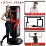 ULLIKI 65″ Punching Bag for Adults and Kids with Gloves – Freestanding Heavy Boxing Bag, Inflatable Boxing Training Equipment Practice Daily Boxing Activities Gift for Kids, Men, Women, boy, Girl