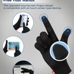 Aegend Running Gloves Women Men Touch Screen Cycling Sports Mittens Liners Warm Gloves, Black, Small