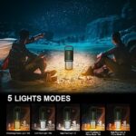 FUNFOR 4-in-1 LED Camping Lantern Rechargeable, IPX5 Water Resistant Camping Lamp, Bluetooth Speaker and 5 Lights Modes, 8000mAh Power Bank, Outdoor Lanterns for Hurricane, Power Outage, Emergency
