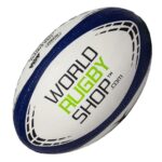 World Rugby Shop X Gilbert G-TR4000 Rugby Ball Size 4 – Durable Rugby Equipment – Triangular Surface Grip – 3 Ply Construction – Navy