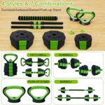 MegaChoice 4 in 1 Adjustable Dumbbell Set, 44LBS Free Weights Set Used as Dumbbell, Barbell, Kettlebell and Push-up, Home Gym Fitness Workout Equipment for Men and Women