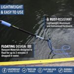EVERSPROUT 5-to-12 Foot Telescoping Boat Hook | Floats, Scratch-Resistant, Sturdy Design | Durable & Lightweight, 3-Stage Anodized Aluminum Pole | Threaded End for Boat Accessories (12 Feet)