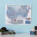 Maps International – Scratch Off USA Map Skiing Print – 17 x 22 inches