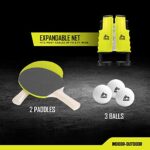 RBX On-The-Go Ping Pong Travel Set with Telescopic Table Tennis Net, 2 Paddles, & 3 Balls