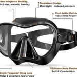 Bairuifu Snorkel Mask, 100% Food Grade Silicone Full Dry Top Snorkel Set Anti-Fog Scuba Mask, Professional Snorkeling Gear for Adults
